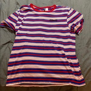 Red white and blue striped tee